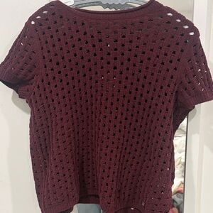 DKNY Maroon Knit Top